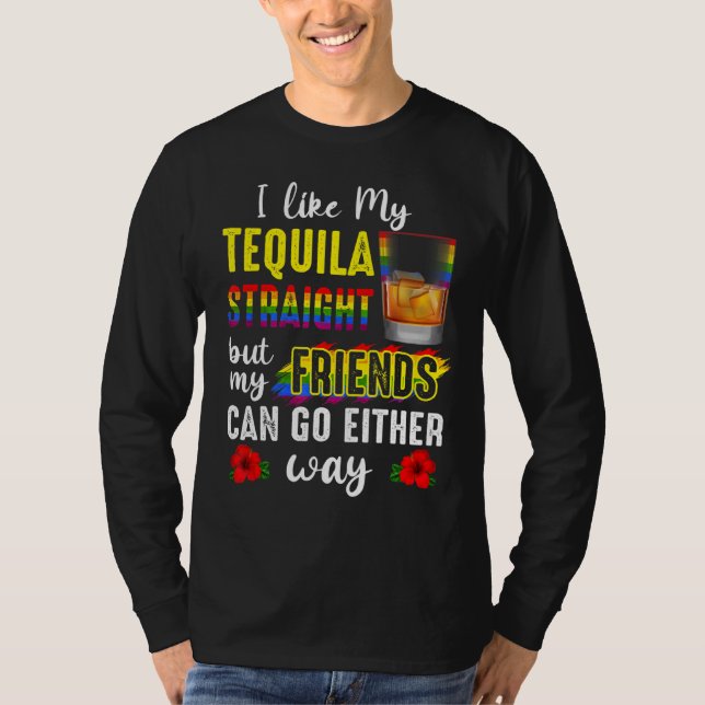 Camiseta Me Gusta Mi Tequila Directamente Pero Mis Amigos P (Anverso)