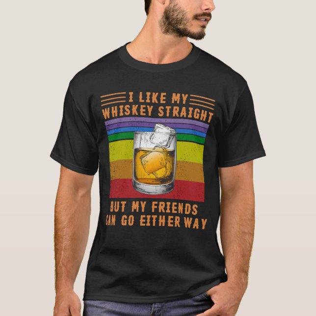 Camiseta Me gusta mi whisky directo pero mis amigos (Anverso)