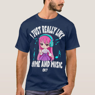 Camiseta Me gusta mucho Anime y el Chica de música chibi An