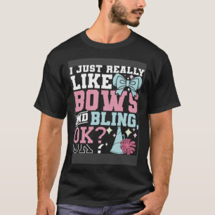 Camiseta Me Gusta Mucho Bows Y Bling Cheerader Chee