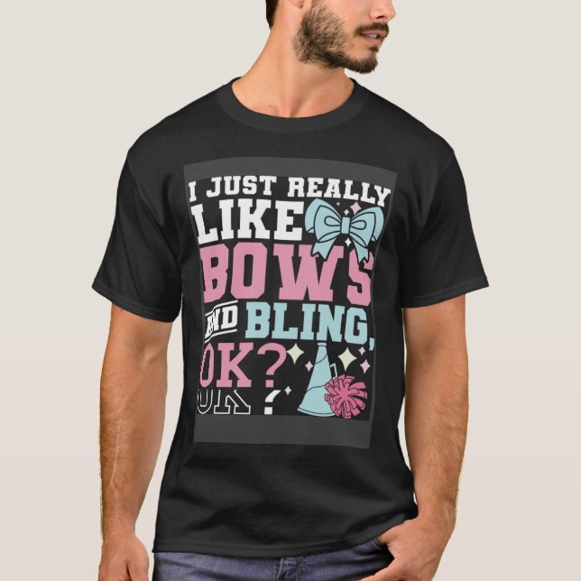Camiseta Me Gusta Mucho Bows Y Bling Cheerader Chee (Anverso)