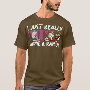 Camiseta Me gusta mucho el anime y el ramen Kawaii Manga218