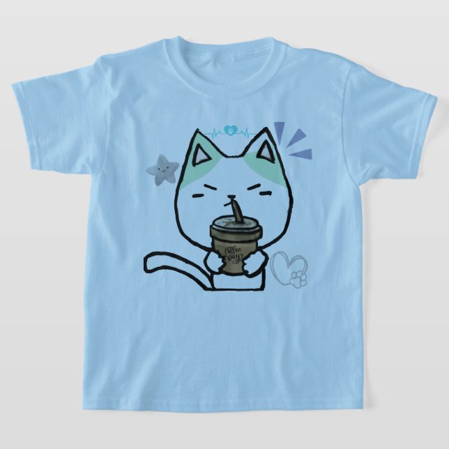Camiseta Me Gusta Mucho El Café Bien Gato (Distribución)