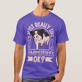 Camiseta Me gusta mucho mi cerdo de Hampshire