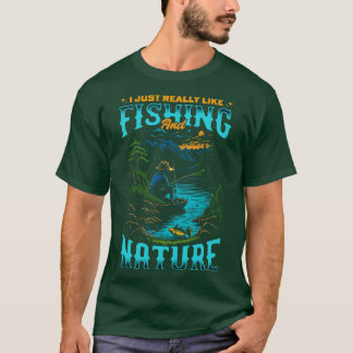 Camiseta Me gusta mucho pescar y pescar la naturaleza