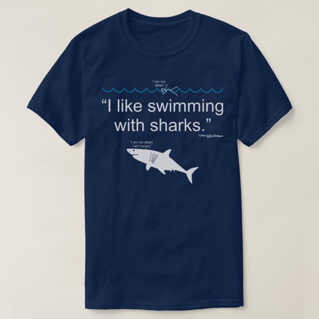 Camiseta Me Gusta Nadar Con Tiburones (Diseño del anverso)