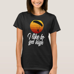 Camiseta Me Gusta Obtener Hombres De Alta Retro Parapente A