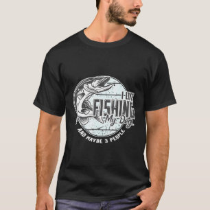 Camiseta Me gusta pescar a mi perro quizás tres personas pe