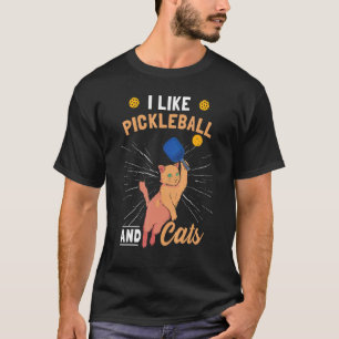 Camiseta Me gusta pickleball y gatos Cat Pickle Ball Pickle