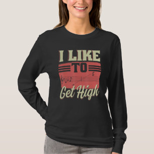 Camiseta Me gusta ponerme alto Notas musicales Cantante de