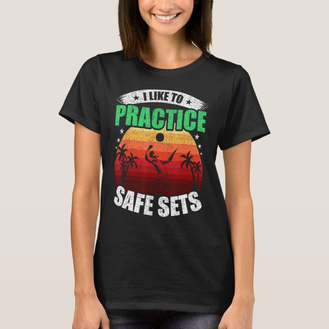 Camiseta Me gusta practicar juego de entrenadores de voleib (Anverso)