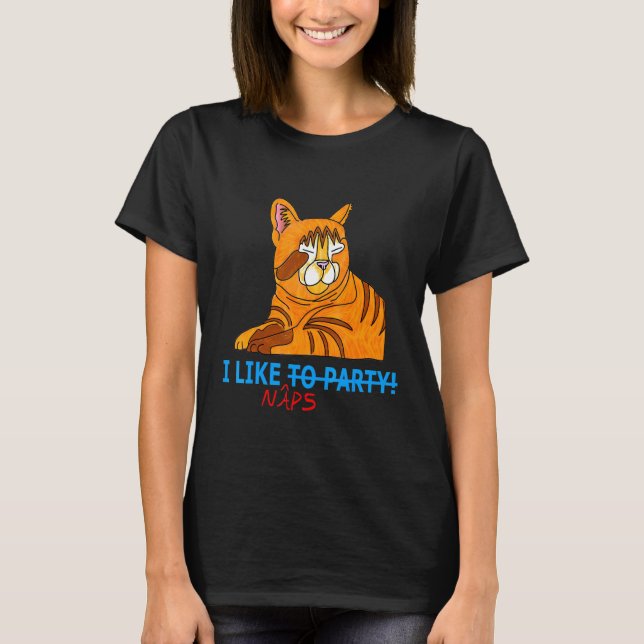 Camiseta Me Gusta Que Naps Duerma Divertido Fiesta Kitty Ca (Anverso)