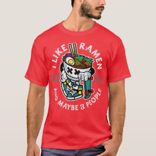 Camiseta Me Gusta Ramen Y Quizá 3 Personas Cocinando Ramón