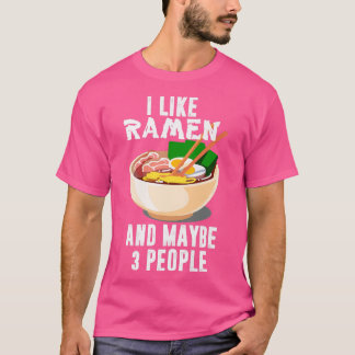 Camiseta Me Gusta Ramen Y Quizá 3 Personas, Guay Anime Para
