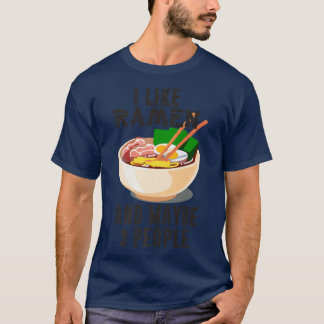 Camiseta Me Gusta Ramen Y Quizá 3 Personas, Guay Anime Para