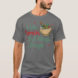Camiseta Me gusta Ramen y quizás 3 personas, Cool Anime par