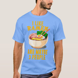 Camiseta Me gusta Ramen y quizás 3 personas, Cool Anime par