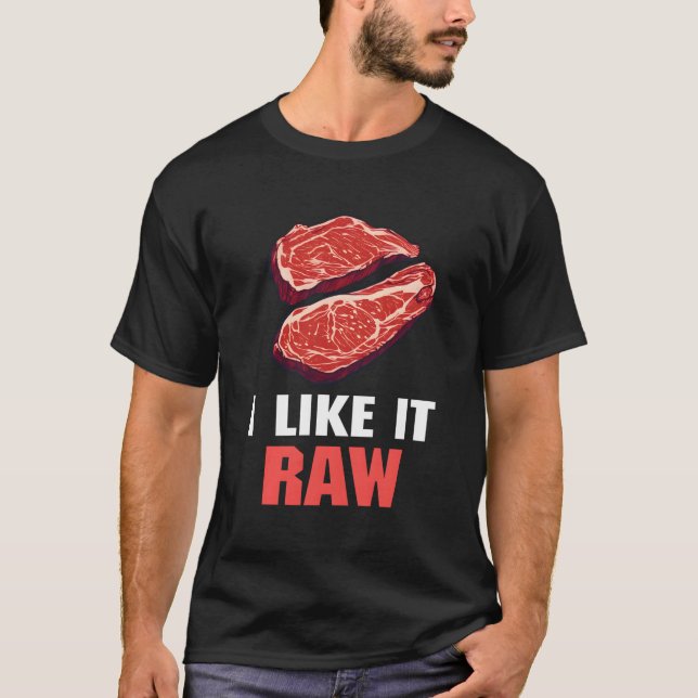 Camiseta Me Gusta Raw Funny Beef Steak Bbq Pitmasters Men (Anverso)