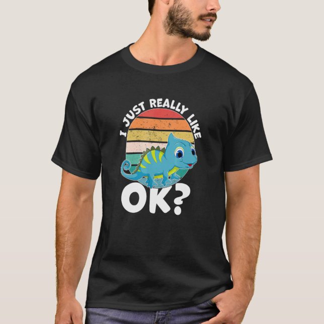 Camiseta Me Gusta Realmente Chameleon Lizard Reptile (Anverso)