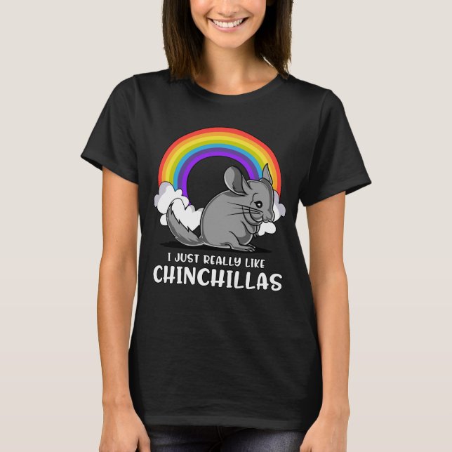 Camiseta Me Gusta Realmente Chinchillas Mascota Cuta (Anverso)