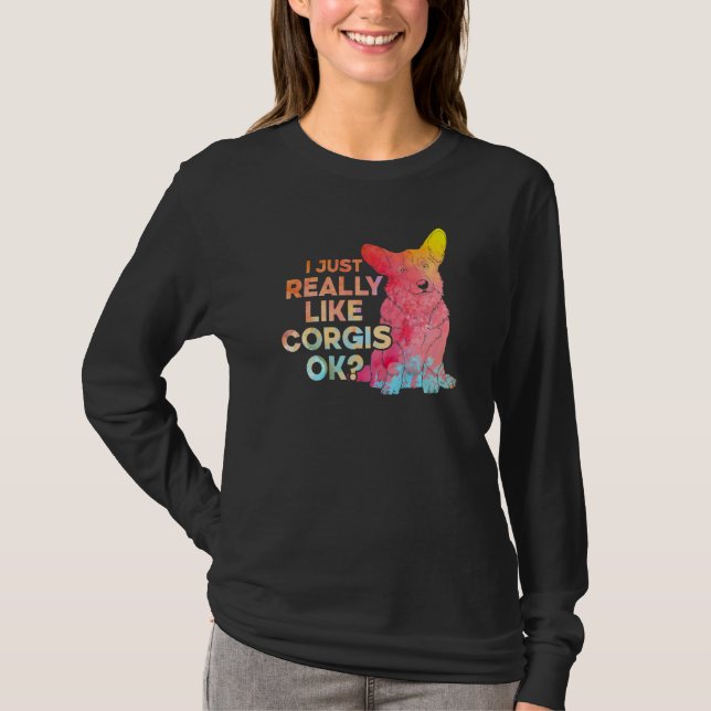 Camiseta Me Gusta Realmente Corgis Ok Premium (Anverso)