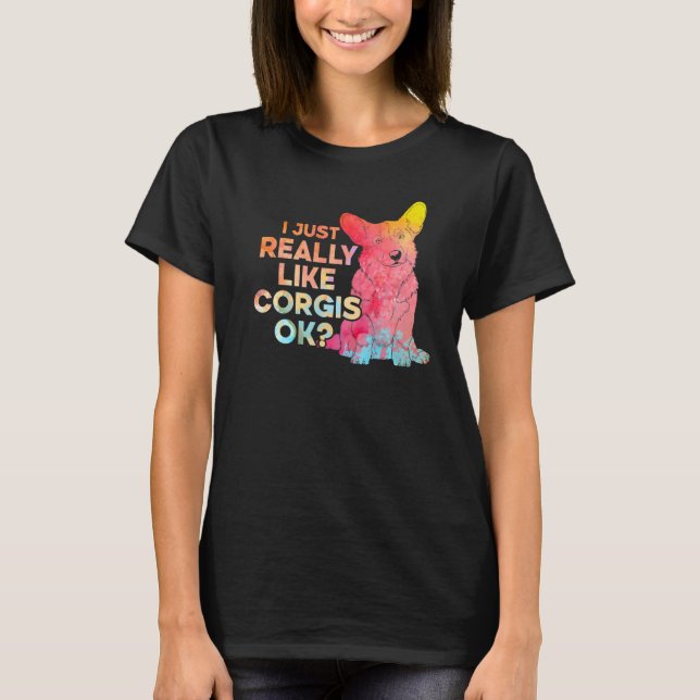 Camiseta Me Gusta Realmente Corgis Ok Premium (Anverso)