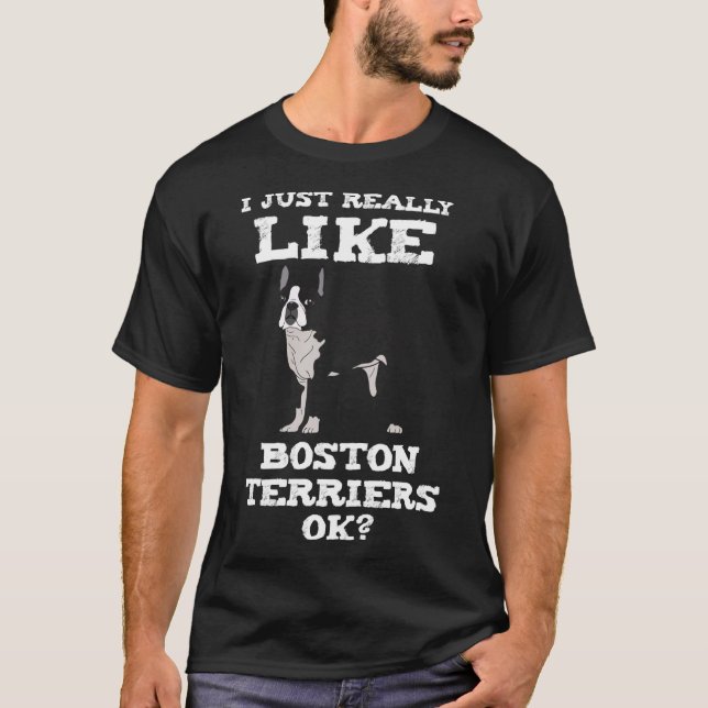 Camiseta Me Gusta Realmente El Anuncio De Cachorro De Bosto (Anverso)