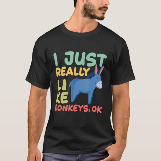 Camiseta Me Gusta Realmente El Burro De Mule Larga Oreja Do (Anverso)