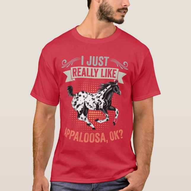 Camiseta Me Gusta Realmente El Caballo Retro Appaloosa Una  (Anverso)