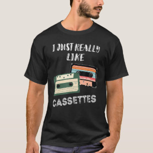 Camiseta Me Gusta Realmente El Cassettes De La Antigua Escu