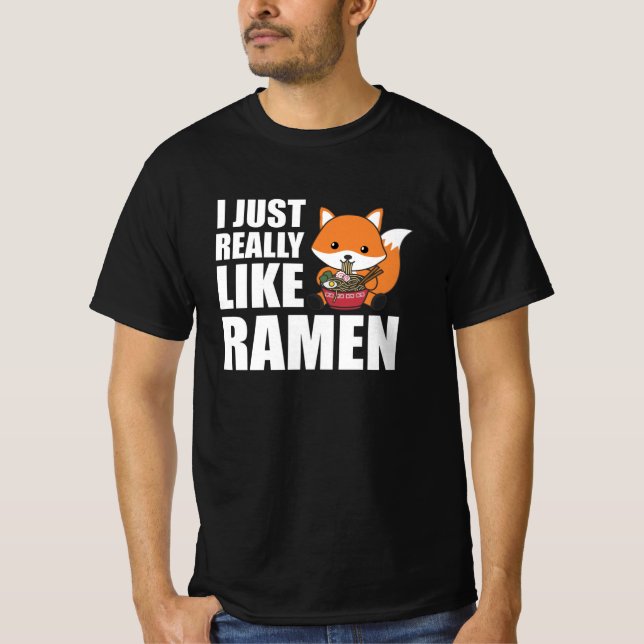 Camiseta Me Gusta Realmente El Dulce De Ramen Kawaii (Anverso)
