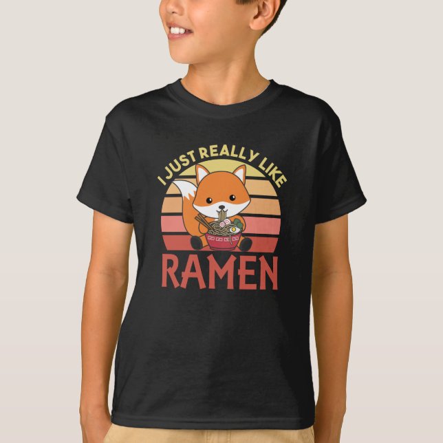 Camiseta Me Gusta Realmente El Dulce De Ramen Kawaii (Anverso)