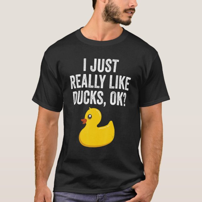 Camiseta Me Gusta Realmente El Pato De Goma. (Anverso)