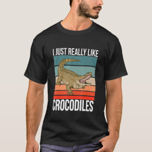 Camiseta Me Gusta Realmente El Repticio Croco Retro De Los