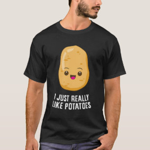 Camiseta Me Gusta Realmente La Comida Vegetable De Patatas
