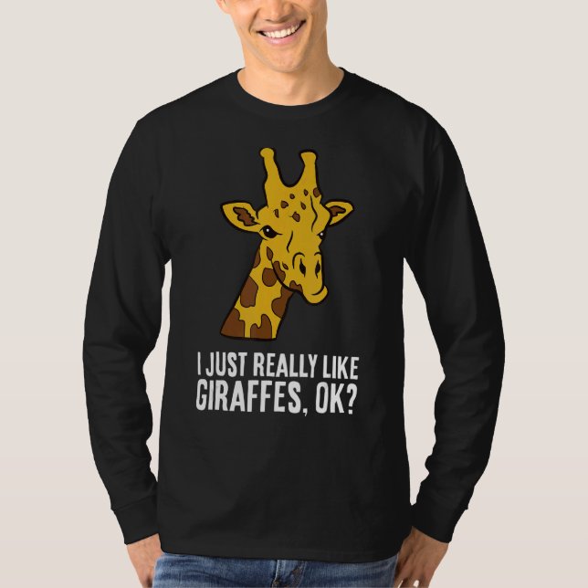 Camiseta Me Gusta Realmente La Giraffe Cuidada. (Anverso)