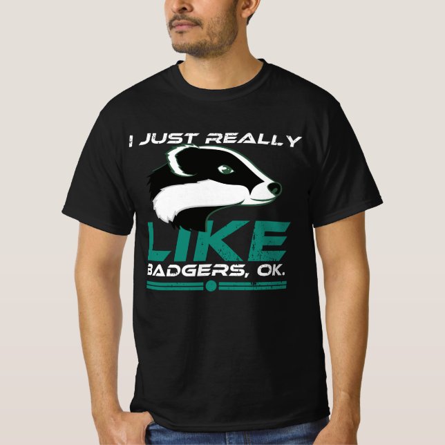 Camiseta Me Gusta Realmente Los Badgers Ok Funny Badger (Anverso)