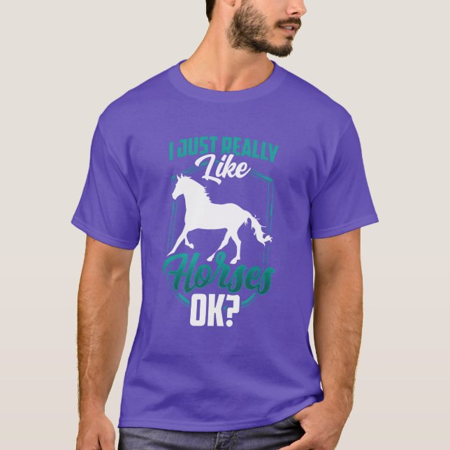 Camiseta Me Gusta Realmente Los Caballos Ok Rider Horse fa (Anverso)
