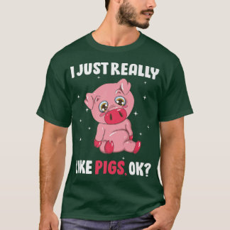 Camiseta Me Gusta Realmente Los Cerdos Muy Graciosos Los Ce
