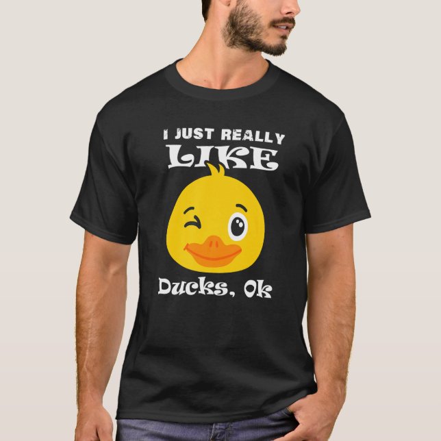 Camiseta Me Gusta Realmente Los Patos Ok Funny Duck Head Cu (Anverso)