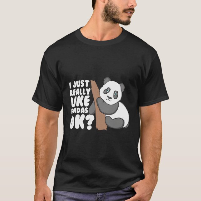 Camiseta Me Gusta Realmente Pandas Ok Panda (Anverso)