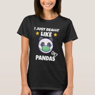 Camiseta Me Gusta Realmente Pandas Panda Con Una Cara Mas