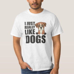 Camiseta Me Gusta Realmente Perros Cute Boxer Dog Brown