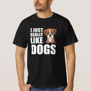 Camiseta Me Gusta Realmente Perros Cute Boxer Dog Brown