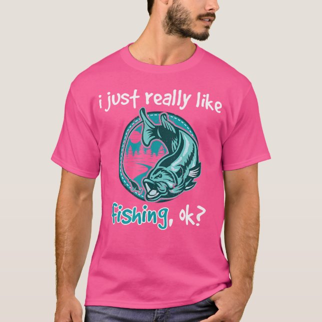 Camiseta Me Gusta Realmente Pescar Pescadores De Rod (Anverso)