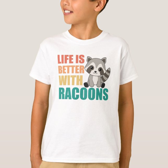 Camiseta Me Gusta Realmente Racoons Cuadros Raccoon (Anverso)