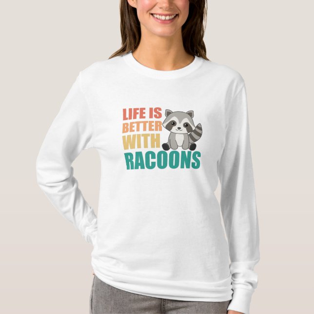 Camiseta Me Gusta Realmente Racoons Cuadros Raccoon (Anverso)