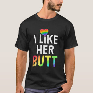 Camiseta Me Gusta Su Butt LGBT Lesbiana Pareja Parejas Comp
