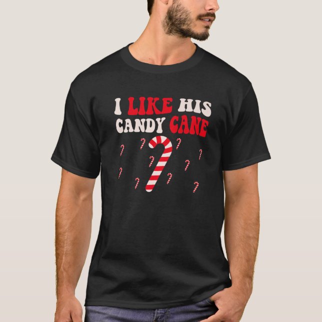 Camiseta Me Gusta Su Candy Cane Xmas Parejas Graciosas Coin (Anverso)