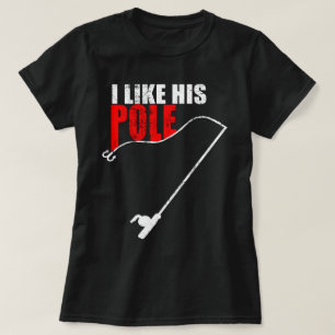Camiseta me gusta su polo, divertida pareja de pescadores,
